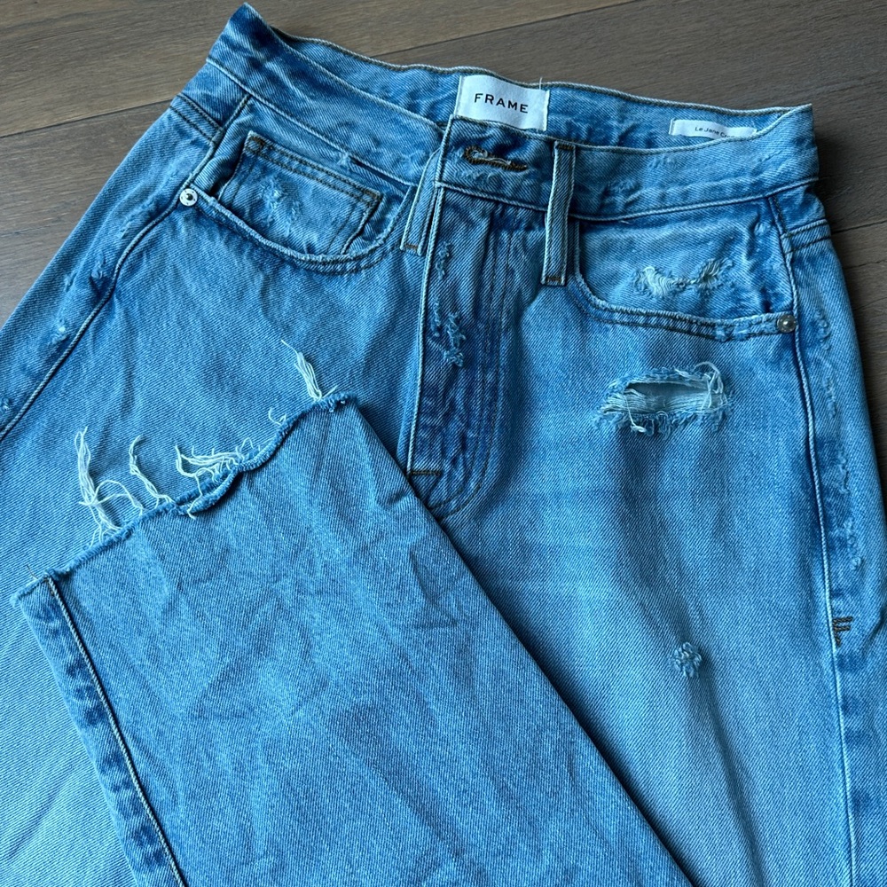 Frame le jane jeans raw fray